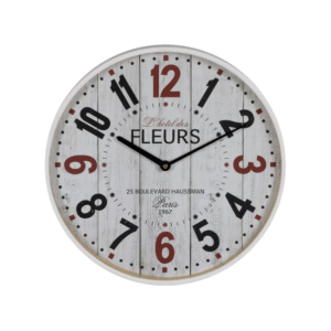 Reloj de pared 40cm diámetro madera cristal