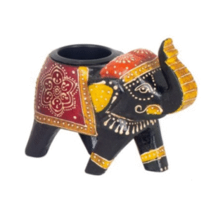 Adorno decorativo ELEFANTE negro porta velas
