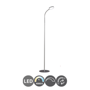 Lampara de pie led THORIN 4000k dimable plata