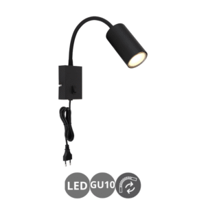 Lámpara foco ROBBY 1x GU10 metal negro