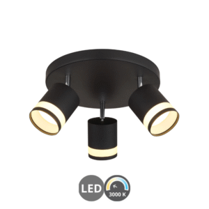 Foco led LUCERO 3x 7w negro