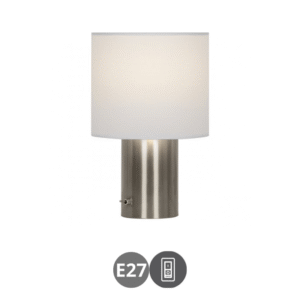 Sobremesa ORIA E27 níquel satinado