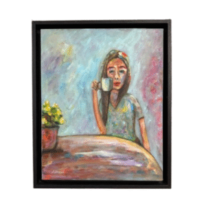 Cuadro TOMANDO CAFÉ Carlos Altisent 41×33 cm