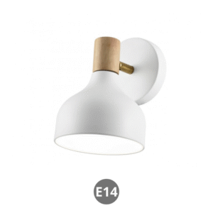 Aplique E14 ARAN blanco madera