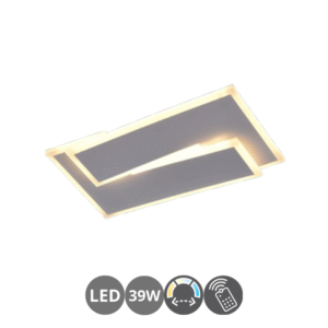 Plafón led KOBO 35x20 39w con mando