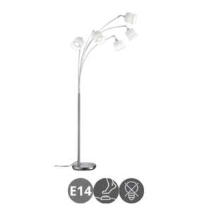 Lámpara de pie TOMMY 5x E14 blanco