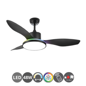 Ventilador MANDALA RGB 120cm negro