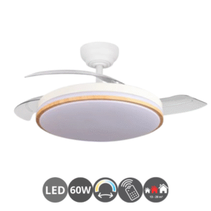 Ventilador RELAMPAGO 107cm blanco haya