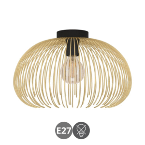 Plafón VENEZUELA E27 38,5⌀ acero negro y oro