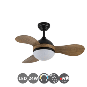 Ventilador SOLIDO 91cm negro madera