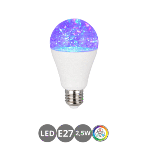 Bombilla TRESOR RGB E27 purpurina