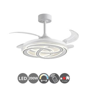 Ventilador techo NUDOS 4 aspas desplegables blanco