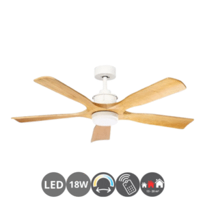 Ventilador LETUR 132cm blanco haya