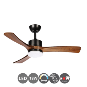 Ventilador HELLIN 106cm negro roble