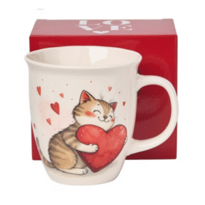 Taza GATO CORAZONES 65cl