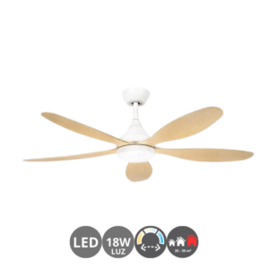 Ventilador TOBARRA 132cm blanco haya