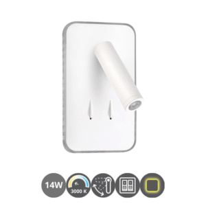 Aplique lector IRENA 14 watts mini GU10 blanco