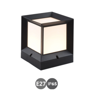 Baliza sobre muro QUARA cuadrado negro