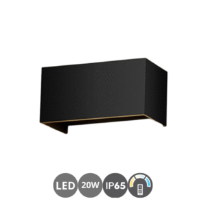 Aplique exterior MURANO 20 watts CCT negro