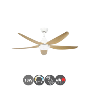 Ventilador ELDA 144cm blanco haya