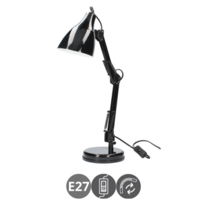 Lámpara flexo FOCUS E27 negro