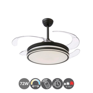 Ventilador techo ASGARD MAXI 120cm 4 aspas desplegables negro