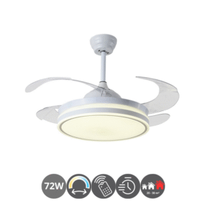 Ventilador techo ASGARD MAXI 120cm 4 aspas desplegables blanco