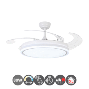 Ventilador techo ASGARD XL 132cm 4 aspas desplegables blanco
