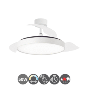 Ventilador techo SIDNEY 50w 3 aspas desplegables blanco