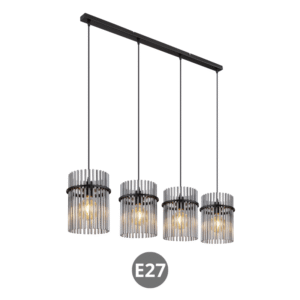 Lampara colgante GORLEY 4x E27 negro