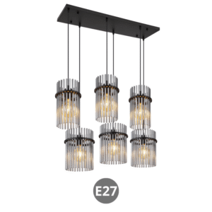 Lampara colgante GORLEY 6x E27 negro
