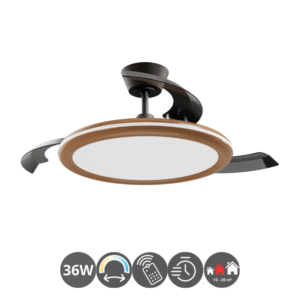 Lámpara ventilador Bombay Estilo 50/107cm acabado negro madera oscura