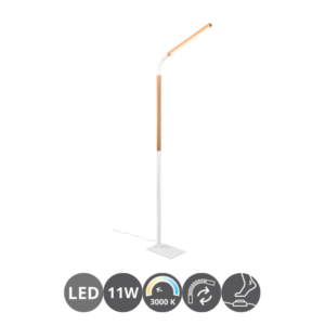 Lámpara de pie led NORRIS 3000k blanco madera