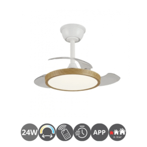 Ventilador techo MELODY XS APP blanco haya