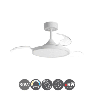 Lámpara-ventilador CORFU blanco (-13m²)