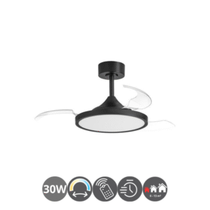 Lámpara-ventilador CORFU negro (-13m²)