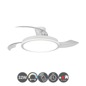 Ventilador plafón Android V118 aspas desplegables blanco (0-13m²)