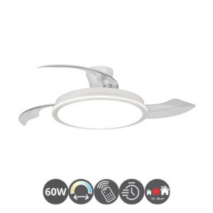 Ventilador plafón Android V119 aspas desplegables blanco (13-20m²)