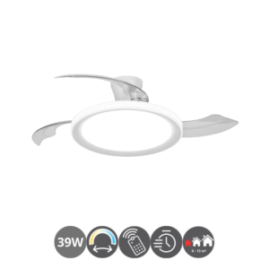 Ventilador plafón Android V116 aspas desplegables blanco (0-13m²)
