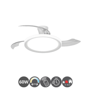 Ventilador plafón Android V117 aspas desplegables blanco (13-20m²)
