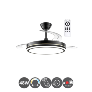 Lámpara-ventilador NIGHT ECO negro (13-20m²)