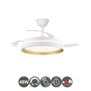 Lámpara-ventilador FIBER ECO blanco (13-20m²)