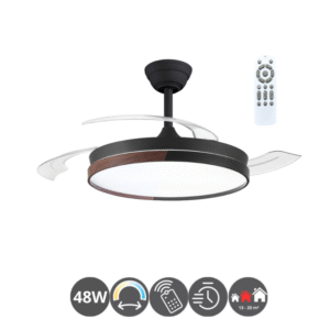Ventilador retráctil BRISA 7 velocidades negro madera