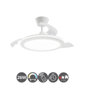 Lámpara ventilador Bombay Estilo S 40/97cm blanco