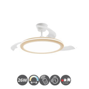 Lámpara ventilador Bombay Estilo S 40/97cm blanco madera