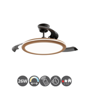 Lámpara ventilador Bombay Estilo S 40/97cm negro madera oscura