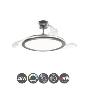 Lámpara ventilador Bombay Estilo S 40/97cm níquel satinado