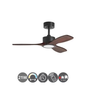 Ventilador SANTORINI XS negro nogal (0-13m²)