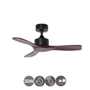 Ventilador RIGA II WO WOOD XS negro nogal (0-13m²)