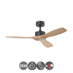 Ventilador RIGA II WO WOOD negro haya (13-20m²)